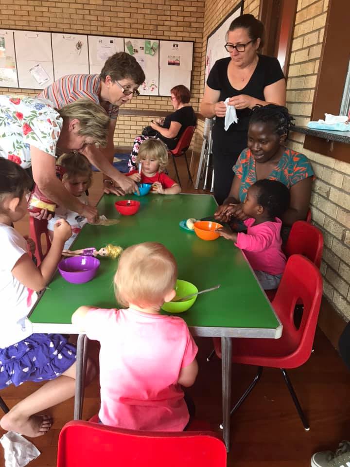 Children having breakfast